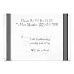 Custom Gray Stripe RSVP Cards