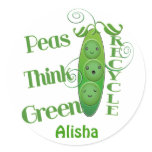 Custom Green Peas Environment  Recycle Sticker