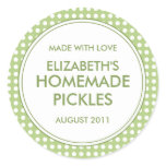 Custom Green Polka Dot Canning Stickers / Labels