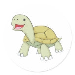 Custom Green Tortoise Turtle Smiling stickers