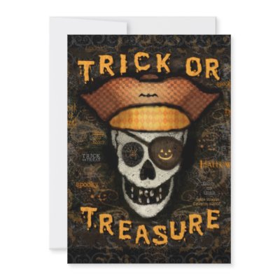 Custom Halloween Pirate Skull Party Invitation by jamiecreates1