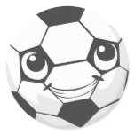 Custom Happy Smiling Soccer Ball Round Sticker