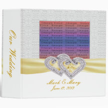 Custom Hearts Lemon Ribbon Photo Binder