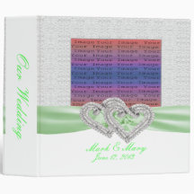 Custom Hearts Lime Ribbon Photo Binder