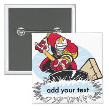 Custom Hockey Player Pinback Buttons
