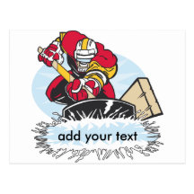 Custom Hockey Player Postcards