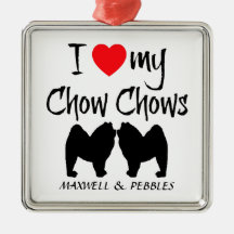 Custom I Love My Chow Chows Christmas Tree Ornaments