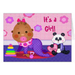 Custom It's A Girl Announcement Card - Ethnic