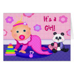 Custom It's A Girl Announcement Greeting Card