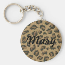 Custom Leopard Skin Key Chain