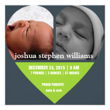 Custom love heart photo baby annoucement custom invitation