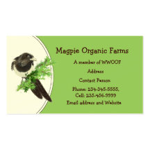Custom Magpie Organic Farm Business Card