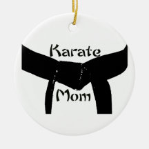 Custom Martial Arts Karate Mom Round Ornament