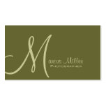 Custom Monogram Army Green Business Cards