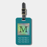Custom Monogram Image on Teal Pattern.