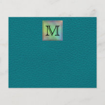 Custom Monogram Image on Teal Pattern. Personalized Flyer