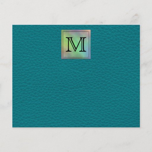 Custom Monogram Image on Teal Pattern. Personalized Flyer