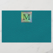 Custom Monogram Image on Teal Pattern. Personalized Flyer