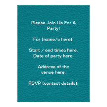 Custom Monogram Image on Teal Pattern. Personalized Invite