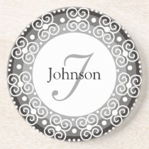 Custom Monogram Wedding Drink Coaster