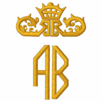 Custom Monogram. White Tee. Gold Crown Design.