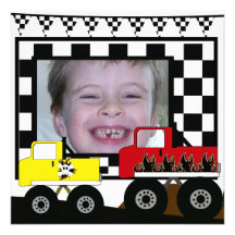 Custom Monster Truck Photo Birthday Invitations