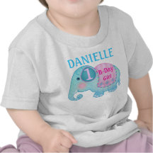 Custom Name & Age Birthday Elephant T-Shirt