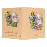 Custom Name Book Worm 3 Ring Binders