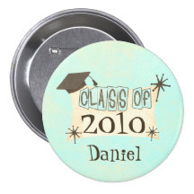 Custom Name Boy's Retro Style Graduation Pin