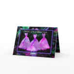Custom Name BRIDESMAID Card VIOLET PURPLE Gowns