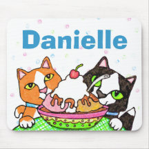 Custom Name Cat Art Mousepad