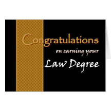CUSTOM NAME Congratulations - Law Degree Greeting Card