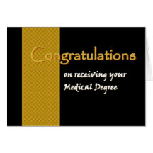 CUSTOM NAME Congratulations - Medical Degree Card
