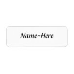 Custom name design, with a script font. return address labels