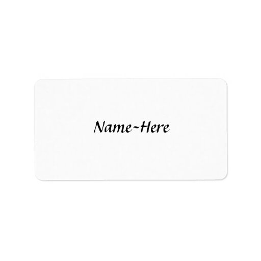 Custom name design, with a script font. custom address labels