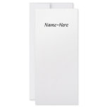 Custom name design, with a script font. rack cards