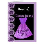 CUSTOM NAME Flower Girl Invitation PURPLE Dress Card