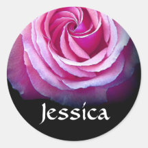 CUSTOM NAME - Jessica PINK Rose Sticker