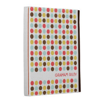 Custom name mod polka dot colourful pattern iPad caseable cases