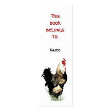 Custom Name Proud Farm Rooster Bookmark Business Card Template