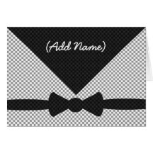 CUSTOM NAME Usher Invitation Checked Envelope Greeting Cards