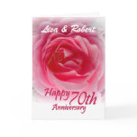 CUSTOM NAMES - 70th Anniversary with Pink Rose Cards