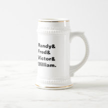 Custom names groomsmen group bachelor beer stein coffee mug