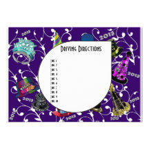 Custom New Year 2013 Driving Directions Cards Custom Invite