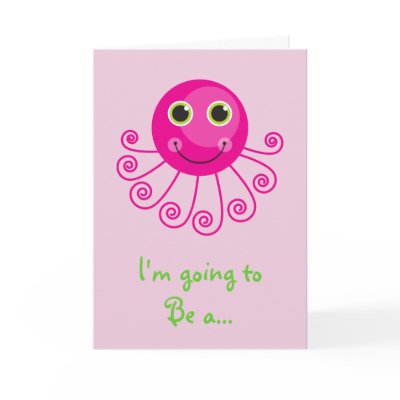 Custom Octopus Big Sister Child's Name Card by ne1512BLVD