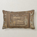 Custom Ornate Gold Wedding Keepsake Lumbar Pillow