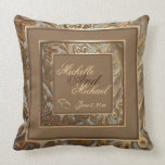 Custom Ornate Gold Wedding Keepsake Throw Pillow