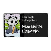 Custom Panda Booktag Personalized Shipping Labels