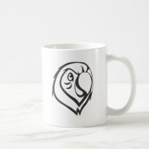 Custom Parrot Logo Black and White Mug