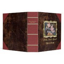 Custom Personalized Photo Album, Vintage Leather 3 Ring Binders